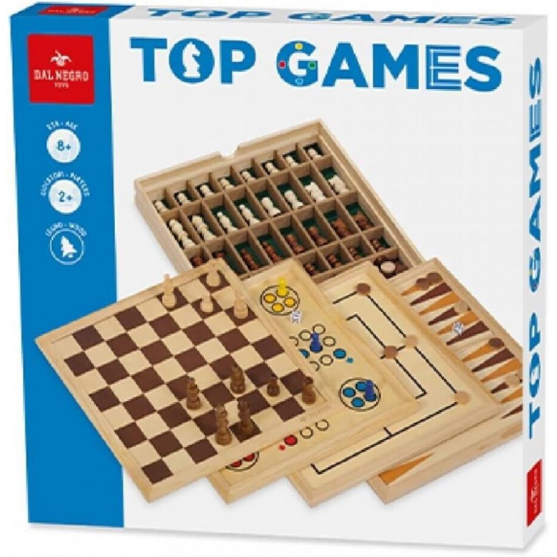 GIOCO DA TAVOLO DAL NEGRO TOP GAMES - 5IN1, SCACCHI, DAMA, TRIA, LUDO, BACKGAMMON