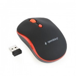 MOUSE GEMBIRD WIRELESS ROSSO NERO USB OTTICO MUSW-4B-03-R